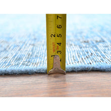 Load image into Gallery viewer, 5&#39;7&quot;x9&#39;2&quot; Baby Blue, Vintage Persian Tabriz, Distressed, Cropped Thin, Overdyed, Worn Wool, Hand Knotted, Oriental Rug FWR512400