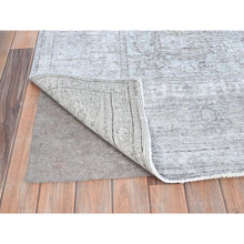 Load image into Gallery viewer, 6&#39;6&quot;x9&#39;6&quot; Laid Gray, Vintage Persian Tabriz, Distressed Look, Sheared Low, Worn Wool, Hand Knotted, Oriental Rug FWR512412