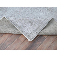 Load image into Gallery viewer, 6&#39;6&quot;x9&#39;6&quot; Laid Gray, Vintage Persian Tabriz, Distressed Look, Sheared Low, Worn Wool, Hand Knotted, Oriental Rug FWR512412