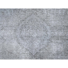 Load image into Gallery viewer, 6&#39;6&quot;x9&#39;6&quot; Laid Gray, Vintage Persian Tabriz, Distressed Look, Sheared Low, Worn Wool, Hand Knotted, Oriental Rug FWR512412