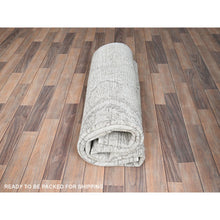 Load image into Gallery viewer, 6&#39;6&quot;x9&#39;6&quot; Laid Gray, Vintage Persian Tabriz, Distressed Look, Sheared Low, Worn Wool, Hand Knotted, Oriental Rug FWR512412