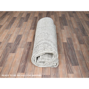 6'6"x9'6" Laid Gray, Vintage Persian Tabriz, Distressed Look, Sheared Low, Worn Wool, Hand Knotted, Oriental Rug FWR512412