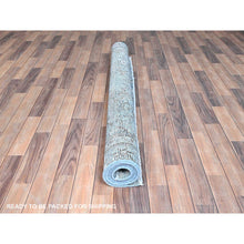 Load image into Gallery viewer, 5&#39;5&quot;x8&#39;10&quot; Powder Blue, Vintage Persian Tabriz, Distressed Look, Sheared Low, Overdyed, Worn Wool, Hand Knotted, Oriental Rug FWR512430