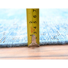 Load image into Gallery viewer, 5&#39;5&quot;x8&#39;10&quot; Powder Blue, Vintage Persian Tabriz, Distressed Look, Sheared Low, Overdyed, Worn Wool, Hand Knotted, Oriental Rug FWR512430
