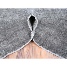 Load image into Gallery viewer, 9&#39;4&quot;x12&#39;10&quot; Thunder Gray, Vintage Persian Tabriz, Distressed, Cropped Thin, Overdyed, Worn Wool, Hand Knotted, Oriental Rug FWR512436