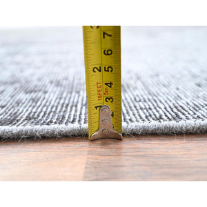 9'4"x12'10" Thunder Gray, Vintage Persian Tabriz, Distressed, Cropped Thin, Overdyed, Worn Wool, Hand Knotted, Oriental Rug FWR512436