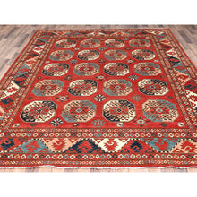 Load image into Gallery viewer, 8&#39;2&quot;x9&#39;10&quot; Ajax Red, Hand Knotted, Densely Woven, Afghan Special Kazak With Ersari Elephant Feet Design, Pure Wool, Natural Dyes, Oriental Rug FWR512496