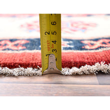 Load image into Gallery viewer, 8&#39;x8&#39; Crimson Red, Special Kazak With Geometric Medallions, Natural Dyes, Pure Wool, Hand Knotted, Round Oriental Rug FWR512520