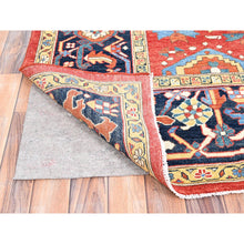 Load image into Gallery viewer, 9&#39;x11&#39;6&quot; Candy Red, Soft Wool, Dense Weave, Natural Dyes, Afghan Peshawar With Serapi Heriz Design, Hand Knotted, Oriental Rug FWR512616