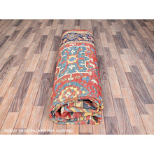 Load image into Gallery viewer, 9&#39;x11&#39;6&quot; Candy Red, Soft Wool, Dense Weave, Natural Dyes, Afghan Peshawar With Serapi Heriz Design, Hand Knotted, Oriental Rug FWR512616