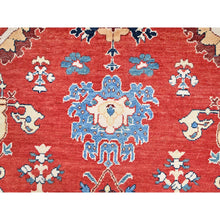 Load image into Gallery viewer, 9&#39;9&quot;x13&#39; Crimson Red, Afghan Peshawar With Serapi Heriz Design, Hand Knotted, Pure Wool, Natural Dyes, Dense Weave, Oriental Rug FWR512640