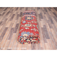 Load image into Gallery viewer, 9&#39;9&quot;x13&#39; Crimson Red, Afghan Peshawar With Serapi Heriz Design, Hand Knotted, Pure Wool, Natural Dyes, Dense Weave, Oriental Rug FWR512640