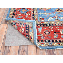 Load image into Gallery viewer, 9&#39;x11&#39;6&quot; Sky Blue, Vegetable Dyes, Extra Soft Wool, Afghan Peshawar With Serapi Heriz Design, Dense Weave, Hand Knotted, Oriental Rug FWR512682