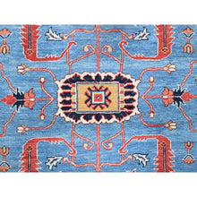 Load image into Gallery viewer, 9&#39;x11&#39;6&quot; Sky Blue, Vegetable Dyes, Extra Soft Wool, Afghan Peshawar With Serapi Heriz Design, Dense Weave, Hand Knotted, Oriental Rug FWR512682