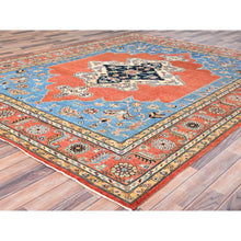 Load image into Gallery viewer, 8&#39;x9&#39;10&quot; Tangerine Orange, Soft Wool, Vegetable Dyes, Dense Weave, Afghan Peshawar With Serapi Heriz Design, Hand Knotted, Oriental Rug FWR512766