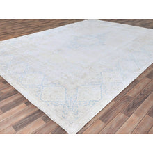Load image into Gallery viewer, 9&#39;4&quot;x12&#39;3&quot; Spring White, Pure Wool, Hand Knotted, Vintage Persian Kerman, Washed Out, Evenly Worn, Cleaned with Sides and Edges Professionally Secured, Oriental Rug FWR513150
