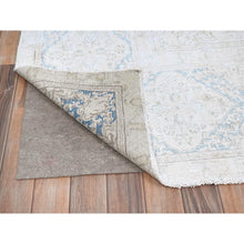 Load image into Gallery viewer, 9&#39;4&quot;x12&#39;3&quot; Spring White, Pure Wool, Hand Knotted, Vintage Persian Kerman, Washed Out, Evenly Worn, Cleaned with Sides and Edges Professionally Secured, Oriental Rug FWR513150