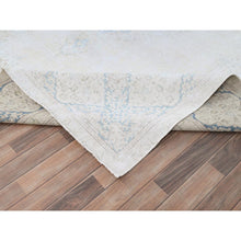 Load image into Gallery viewer, 9&#39;4&quot;x12&#39;3&quot; Spring White, Pure Wool, Hand Knotted, Vintage Persian Kerman, Washed Out, Evenly Worn, Cleaned with Sides and Edges Professionally Secured, Oriental Rug FWR513150