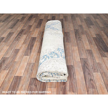 Load image into Gallery viewer, 9&#39;4&quot;x12&#39;3&quot; Spring White, Pure Wool, Hand Knotted, Vintage Persian Kerman, Washed Out, Evenly Worn, Cleaned with Sides and Edges Professionally Secured, Oriental Rug FWR513150