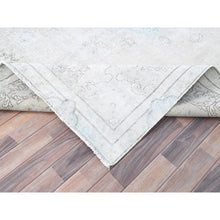 Load image into Gallery viewer, 7&#39;2&quot;x9&#39;10&quot; Alabaster White, Natural Wool, Hand Knotted, Vintage Persian Kerman, Washed Out, Evenly Worn, Cleaned With Sides And Edges Professionally Secured, Oriental Rug FWR513174