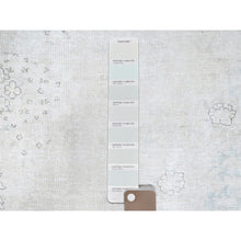 Load image into Gallery viewer, 7&#39;2&quot;x9&#39;10&quot; Alabaster White, Natural Wool, Hand Knotted, Vintage Persian Kerman, Washed Out, Evenly Worn, Cleaned with Sides and Edges Professionally Secured, Oriental Rug FWR513174