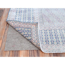 Load image into Gallery viewer, 7&#39;9&quot;x10&#39;1&quot; Arctic Blue, Vintage Persian Kerman, Erased Medallion, Worn Down, Pure Wool, Hand Knotted, Cleaned with Sides and Edges Professionally Secured, Oriental Rug FWR513186