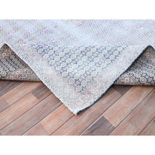 Load image into Gallery viewer, 7&#39;9&quot;x10&#39;1&quot; Arctic Blue, Vintage Persian Kerman, Erased Medallion, Worn Down, Pure Wool, Hand Knotted, Cleaned With Sides And Edges Professionally Secured, Oriental Rug FWR513186