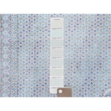 Load image into Gallery viewer, 7&#39;9&quot;x10&#39;1&quot; Arctic Blue, Vintage Persian Kerman, Erased Medallion, Worn Down, Pure Wool, Hand Knotted, Cleaned With Sides And Edges Professionally Secured, Oriental Rug FWR513186