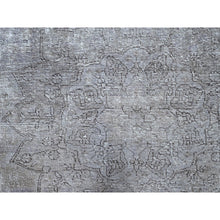 Load image into Gallery viewer, 7&#39;1&quot;x10&#39;4&quot; Eminence Purple, Rustic Feel, Soft Wool, Hand Knotted, Vintage Persian Tabriz, Worn Down, Oriental Rug FWR513246