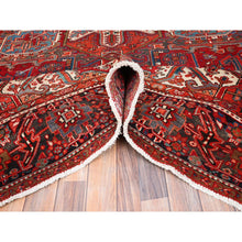 Load image into Gallery viewer, 10&#39;1&quot;x12&#39;9&quot; Ajax Red, Semi Antique Persian Heriz With Tribal Ambience, Good Condition, Distressed Look, Pure Wool, Hand Knotted, Oriental Rug FWR513372