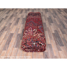 Load image into Gallery viewer, 10&#39;1&quot;x12&#39;9&quot; Ajax Red, Semi Antique Persian Heriz With Tribal Ambience, Good Condition, Distressed Look, Pure Wool, Hand Knotted, Oriental Rug FWR513372