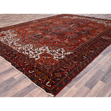 Load image into Gallery viewer, 9&#39;10&quot;x13&#39; Turkey Red, Good Condition, Rustic Feel, Worn Wool, Hand Knotted, Semi Antique Persian Heriz With Tribal Ambience, Oriental Rug FWR513414