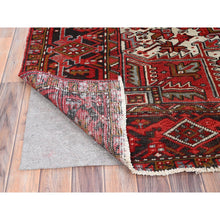 Load image into Gallery viewer, 7&#39;5&quot;x10&#39;2&quot; Fire Brick Red, Vintage Persian Heriz With Village Motif, Good Condition, Distressed Look, Pure Wool, Hand Knotted, Oriental Rug FWR513420