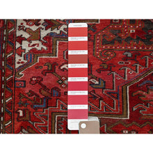 Load image into Gallery viewer, 7&#39;5&quot;x10&#39;2&quot; Fire Brick Red, Vintage Persian Heriz With Village Motif, Good Condition, Distressed Look, Pure Wool, Hand Knotted, Oriental Rug FWR513420