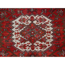 Load image into Gallery viewer, 7&#39;5&quot;x10&#39;2&quot; Fire Brick Red, Vintage Persian Heriz With Village Motif, Good Condition, Distressed Look, Pure Wool, Hand Knotted, Oriental Rug FWR513420