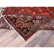 Load image into Gallery viewer, 8&#39;5&quot;x10&#39;9&quot; Tomato Red, Pure Wool, Hand Knotted, Semi Antique Persian Heriz, Good Condition, Distressed Feel, Evenly Worn, Oriental Rug FWR513432