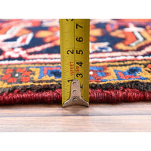 Load image into Gallery viewer, 8&#39;5&quot;x10&#39;9&quot; Tomato Red, Pure Wool, Hand Knotted, Semi Antique Persian Heriz, Good Condition, Distressed Feel, Evenly Worn, Oriental Rug FWR513432