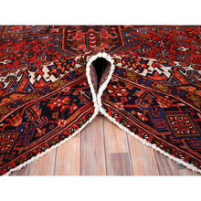 Load image into Gallery viewer, 10&#39;x13&#39;2&quot; Fire Brick Red, Pure Wool, Hand Knotted, Semi Antique Persian Heriz With Village Motif, Good Condition, Distressed Look, Oriental Rug FWR513468