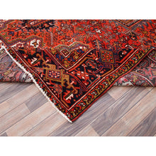 Load image into Gallery viewer, 10&#39;x13&#39;2&quot; Fire Brick Red, Pure Wool, Hand Knotted, Semi Antique Persian Heriz With Village Motif, Good Condition, Distressed Look, Oriental Rug FWR513468