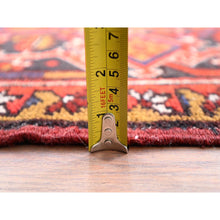 Load image into Gallery viewer, 10&#39;x13&#39;2&quot; Fire Brick Red, Pure Wool, Hand Knotted, Semi Antique Persian Heriz With Village Motif, Good Condition, Distressed Look, Oriental Rug FWR513468