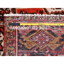 Load image into Gallery viewer, 10&#39;x13&#39;2&quot; Fire Brick Red, Pure Wool, Hand Knotted, Semi Antique Persian Heriz With Village Motif, Good Condition, Distressed Look, Oriental Rug FWR513468