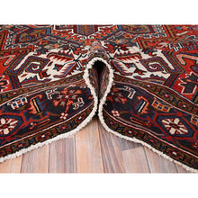 Load image into Gallery viewer, 8&#39;1&quot;x11&#39;1&quot; Imperial Red, Semi Antique Persian Heriz With Village Motif, Good Condition, Rustic Feel, Worn Wool, Hand Knotted, Oriental Rug FWR513486