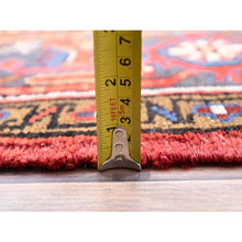 Load image into Gallery viewer, 8&#39;1&quot;x11&#39;1&quot; Imperial Red, Semi Antique Persian Heriz With Village Motif, Good Condition, Rustic Feel, Worn Wool, Hand Knotted, Oriental Rug FWR513486