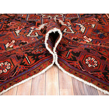 Load image into Gallery viewer, 9&#39;8&quot;x13&#39; Imperial Red, Pure Wool, Hand Knotted, Semi Antique Persian Heriz, Good Condition, Distressed Feel, Evenly Worn, Oriental Rug FWR513504