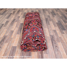 Load image into Gallery viewer, 9&#39;8&quot;x13&#39; Imperial Red, Pure Wool, Hand Knotted, Semi Antique Persian Heriz, Good Condition, Distressed Feel, Evenly Worn, Oriental Rug FWR513504