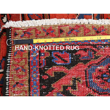 Load image into Gallery viewer, 9&#39;8&quot;x13&#39; Imperial Red, Pure Wool, Hand Knotted, Semi Antique Persian Heriz, Good Condition, Distressed Feel, Evenly Worn, Oriental Rug FWR513504