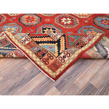 Load image into Gallery viewer, 10&#39;x13&#39;10&quot; Cardinals Red, Afghan Ersari With Elephant Feet Design, Hand Knotted, Natural Dyes, Natural Wool, Oriental Rug FWR513540