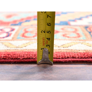 10'x13'10" Cardinals Red, Afghan Ersari With Elephant Feet Design, Hand Knotted, Natural Dyes, Natural Wool, Oriental Rug FWR513540