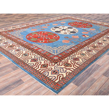 Load image into Gallery viewer, 9&#39;1&quot;x11&#39;9&quot; Baby Blue, Khotan Design With Large Elements, Hand Knotted, Natural Dyes, Soft Wool, Oriental Rug FWR513576