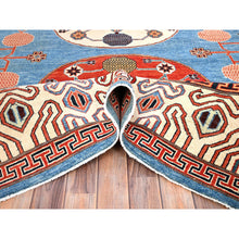 Load image into Gallery viewer, 9&#39;1&quot;x11&#39;9&quot; Baby Blue, Khotan Design With Large Elements, Hand Knotted, Natural Dyes, Soft Wool, Oriental Rug FWR513576